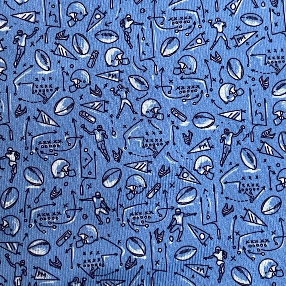 Peter Millar Golf Polo Shirt Game Day Performance Football Men Active XXL Blue - Picture 6 of 9